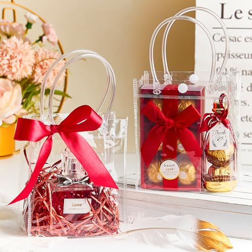 Ohuimrt Clear Gift Bags with Handles