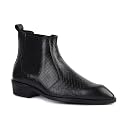 HAYES LONDON Chelsea Boots for Man | Crust Leather Black Ankle Boots | Cuban Heel Pointed Toe Stylish Formal & Casual Boots for Men | Slip-On Elastic Side Panel (Kingsley) 6 gallery image