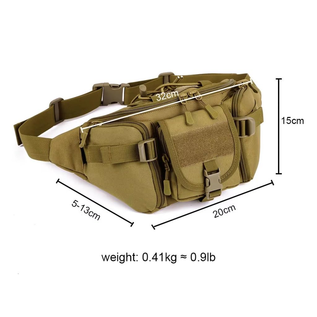 WLXW Borsa Arrampicata Tattica Borsa Campeggio Sistema Molle Borsa Cintura Impermeabile Tracolla Singola per Pesca Sport Ciclismo Softair Outdoor(JD)