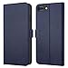 iPhone 7 Plus case ZOVER Genuine Leather Case Flip Folio Book Case Wallet Cover with Kickstand Feature Card Slots & ID Holder and Magnetic Closure for iPhone 7 Plus Navy Blue