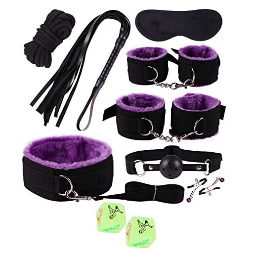 SexReaper Kit de Felpa púrpura 8pcs Negro para