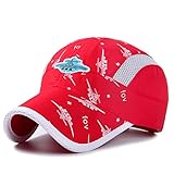 Home Prefer Kids Boys Lightweight Quick Drying Sun Hat Outdoor Sports UV Protection Caps Mesh Side Ball Cap Red