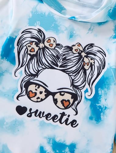 Image of Girls Clothes Cool Girl Print Tie Dye Hoodie Pullover Sweatshirts Leggings Teen Girl Clothes 6-14 Years