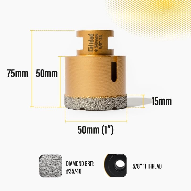 Miniatura 3 de Calidad Broca de núcleo de diamante - Sierra de agujero de diamante soldada al vacío - Perforación de núcleo de alta precisión - Broca multiusos