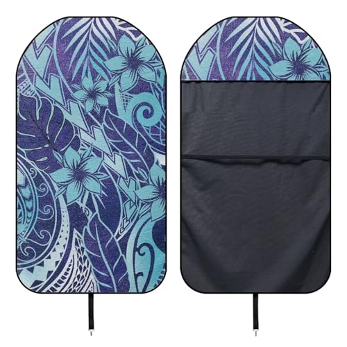 Image of Car Seat Towel Cover for Front Seats, Waterproof Soft Polynesian Tattoo Blue Auto Seat Covers Anti-Slip Universal Fit for Cars SUVs Trucks, Auto Accessories Protectors Decor