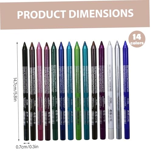 Lápiz delineador de ojos brillante 14 piezas impermeable miniatura 5