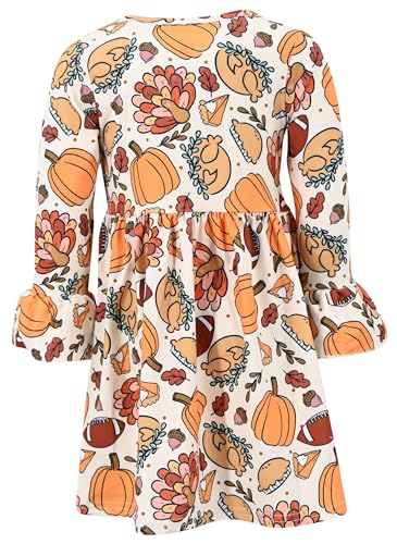 Image of Girls Long Sleeve Ruffled Dresses for Toddlers and Kids