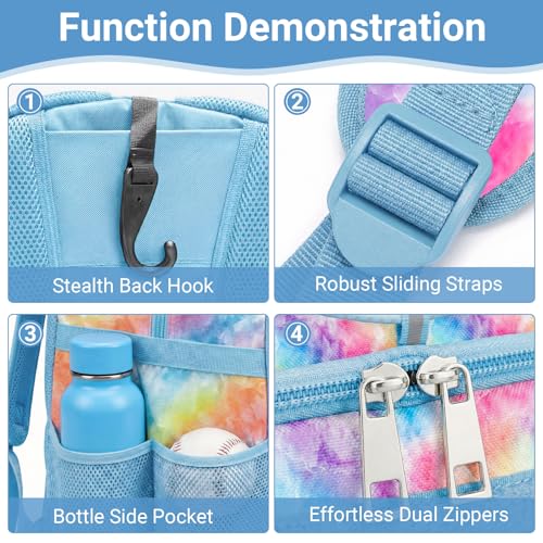 Image of Youth Baseball Bag - Softball Bag for Girls & Boys with Shoes Compartment, Bat Backpack for Baseball, T-Ball & Softball Equipment