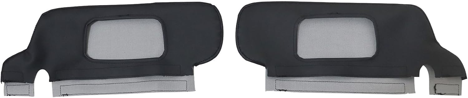 2PCS Driver & Passenger Side Sun Visor Replacement Cover Black Microfiber Leather Both Side Compatible with Ford Mustang 1994 1995 1996 1997 1998 1999 2000 2001 2002 2003 2004