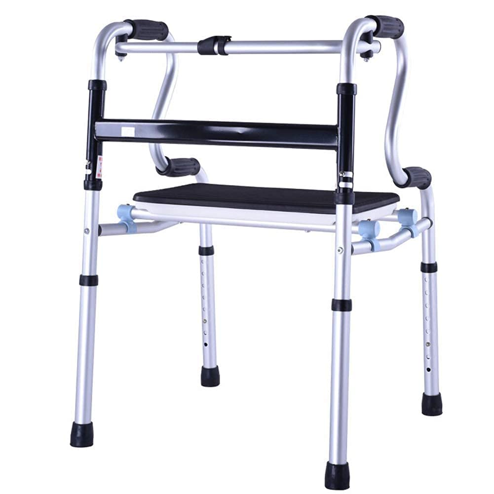 Chodziki dla seniorów Lekki chodzik Rollator, aluminiowy chodzik chodzik, siedzenie i koła, podwójny układ hamulcowy, alternatywa dla kul, podnoszony wyściełany chodzik, trwała pomoc w poruszaniu się