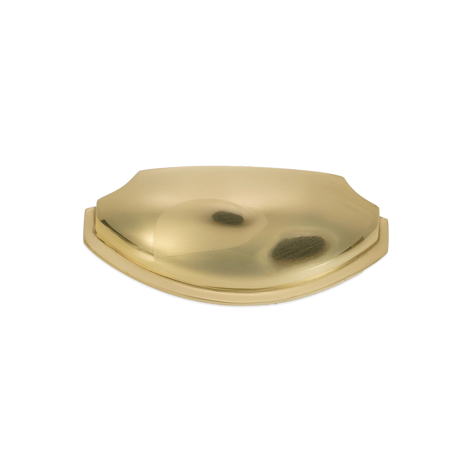 Infinity Decor Confezione da 4 pomelli in ottone lucido stile moderno mezza luna tulipano in ottone massiccio 150 mm – per armadio da cucina, credenza, cassetto maniglia porta