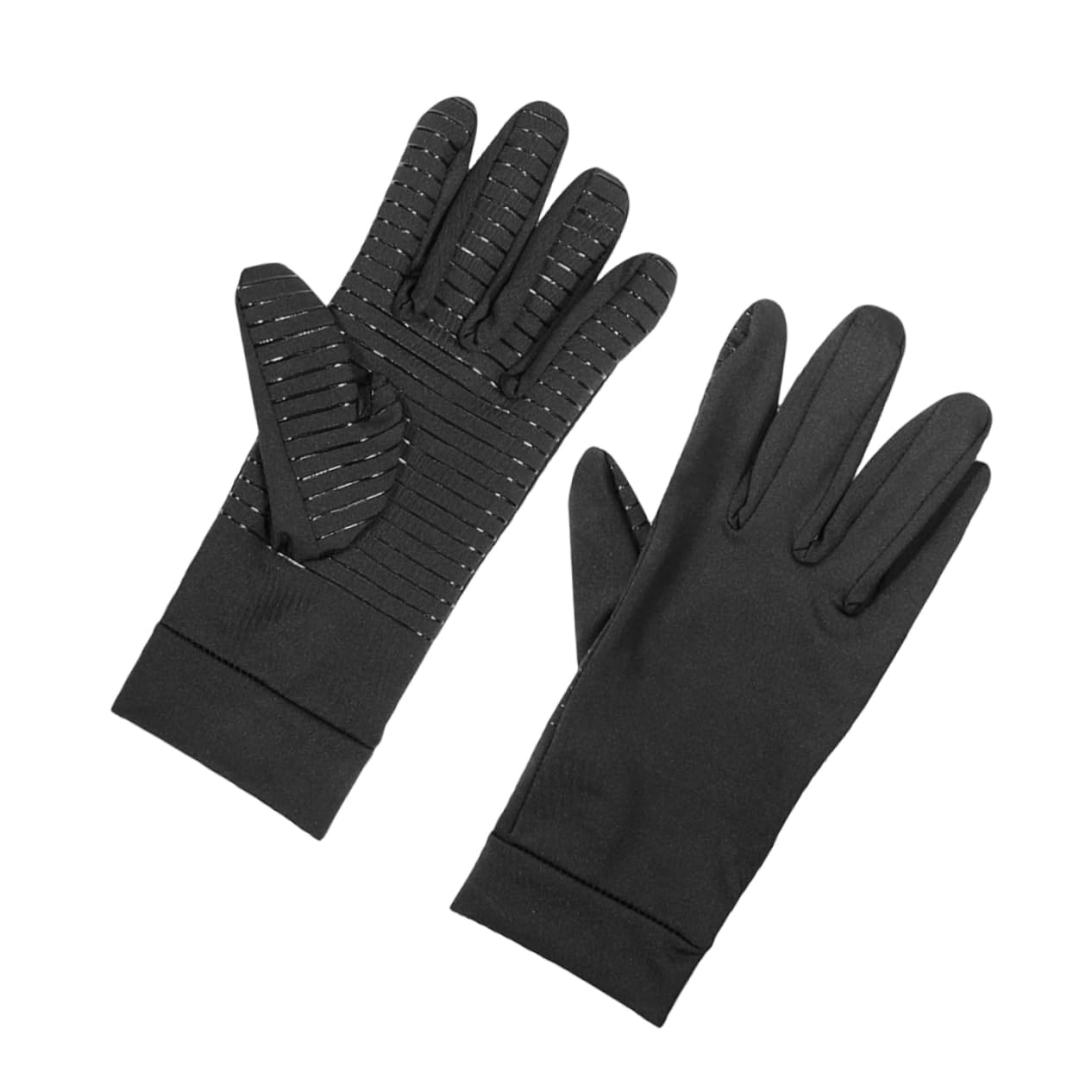 SUPVOX Elastic Full Finger Non-Slip Copper Fiber Compression Gloves for Outdoor Sports Fitness Cycling Hand Protection Pair