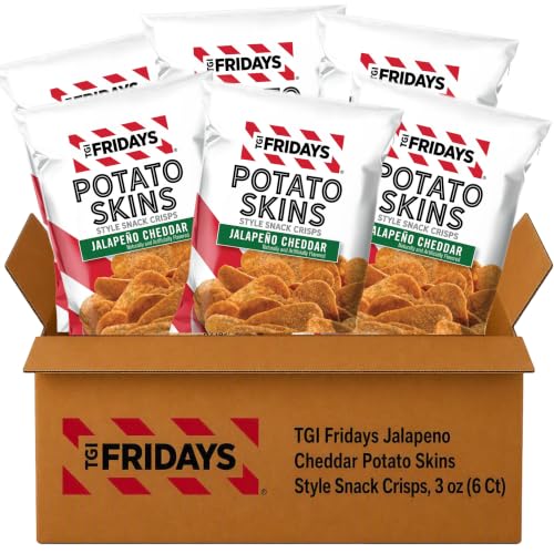 TGI Fridays Jalapeno Cheddar Potato Skins Style Snack Crisps, 3 oz (6 Ct)