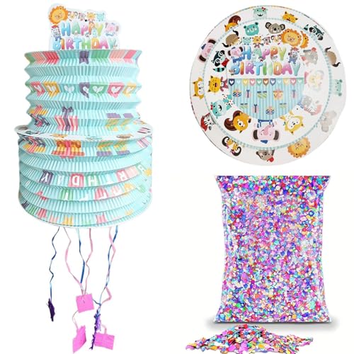 Piñata aniversário grande com confetes Fácil de encher com carros, mini bolachas e mini chocolate. Piñata ideal para eventos como festas infantis, aniversários, comunhões, batizados ou casamentos.