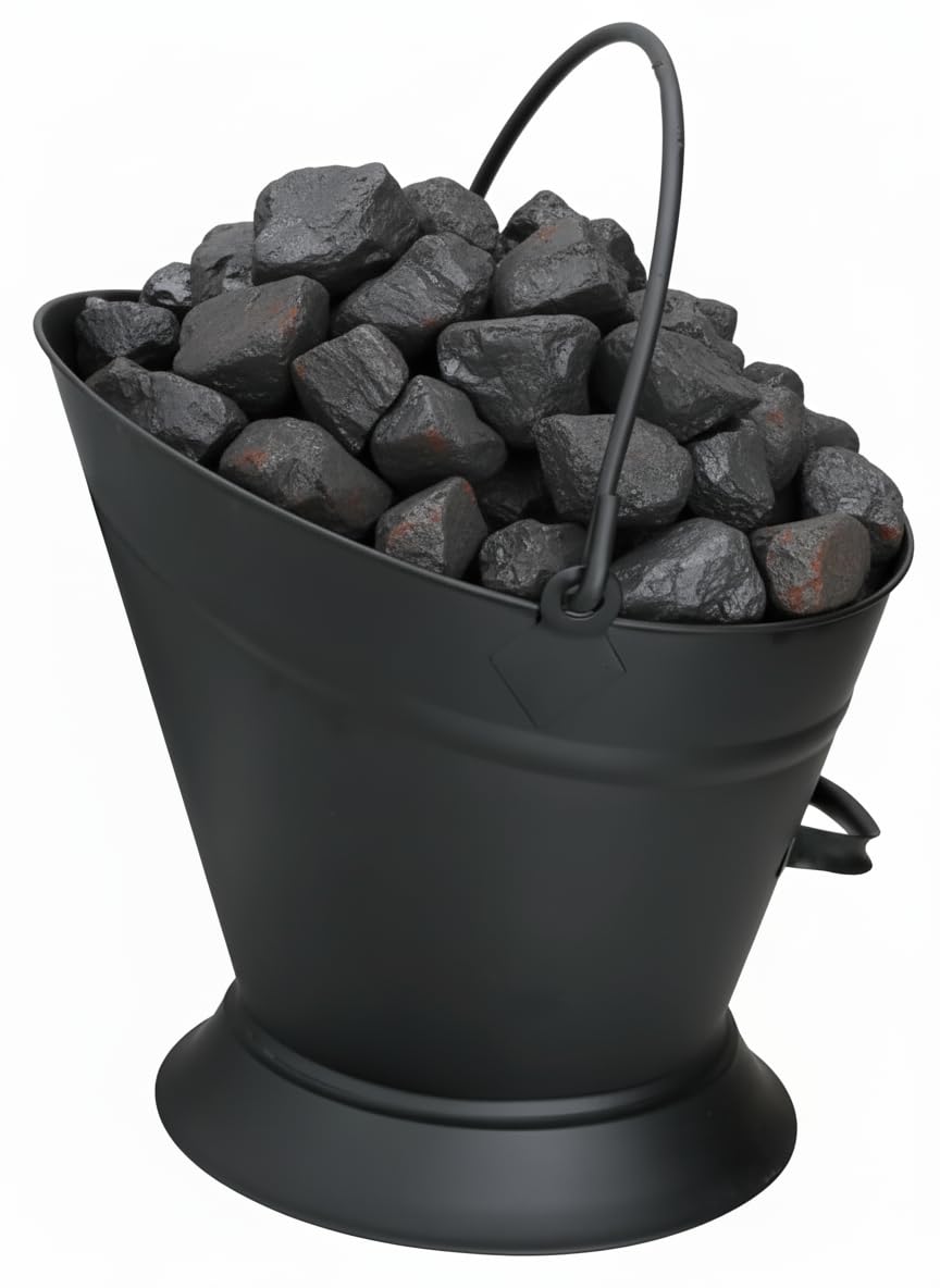 Almineez Vintage Style Large Fireside Waterloo Coal Scuttle Hod Coal Fire Wood Burner, Coal Bucket Wood Log Holder Coal Scuttle Kindling Bucket Metal
