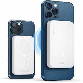 Power Bank 5000 mAh MAX-0555, Carregador Magnético Sem Fio 7.5W e 15W Rápido, Bateria Portátil para iPhone 12 13 14 15 e Android, Compacto e Leve