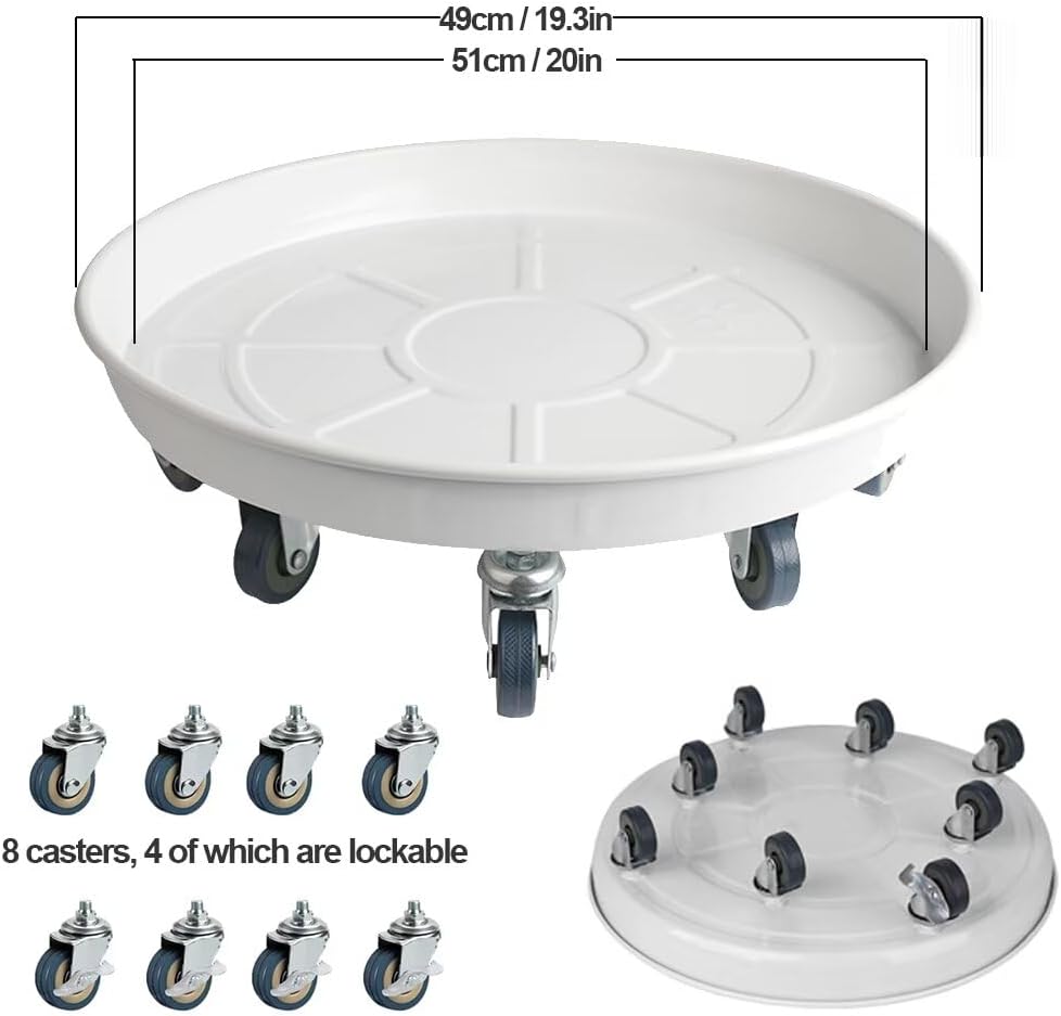 Plant Caddy with Wheels, Heavy Duty Plant Stand with Universal Wheels, Round Pot Trolley for Indoor Outdoor