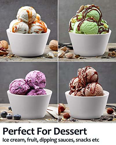 Porcelain Small Bowls, 8 Ounce Dessert Bowls, Ramekins Oven Safe, Ice Cream Bowls, Bouillon Cups, Set of 6 - Image 6