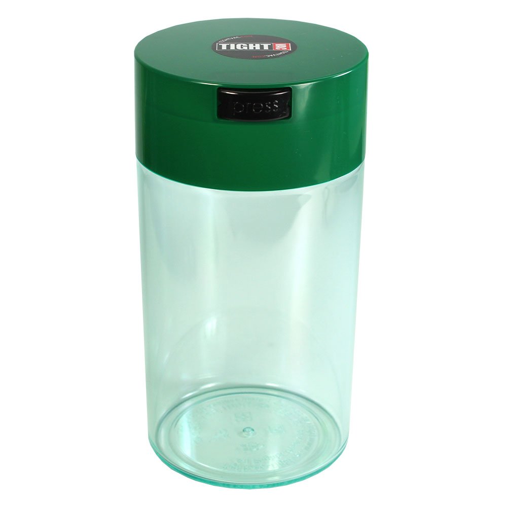 Tightpac Green Cap/Clear Body Tightvac 1.3L Airtight Vacuum Container (12 Oz) – Smell Proof Food Storage – Bpa-Free (Green/Clear)