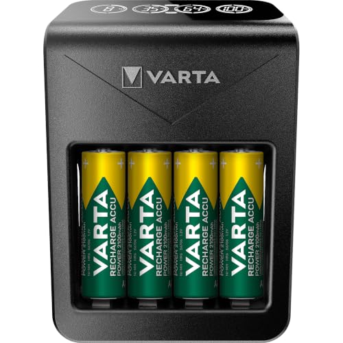 Varta Chargeur Plug pour Batteries Rechargeables AA/AAA 9 V Inclus Port USB/4...