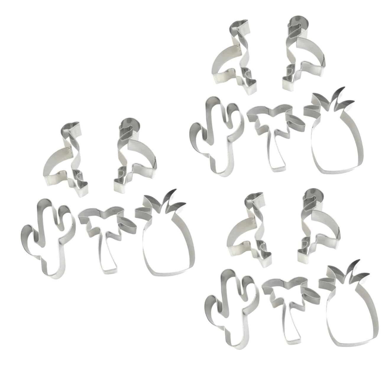 PRETYZOOM 15pezzi Tagliabiscotti Acciaio Inossidabile Per Decorazioni Festive Forme Di Fenicottero Cactus e Ananas Per Dolci e Biscotti Per Feste Di Compleanno e Natale