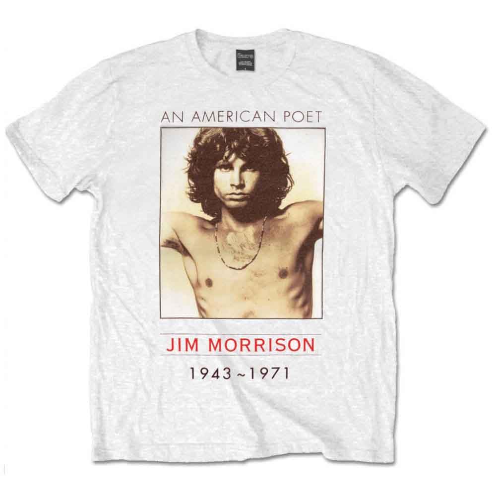 The Doors Men's White T Shirt Jim Morrison American Poet Official L