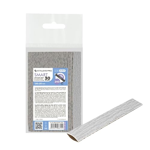 Staleks Pro Ricambio Lime Monouso Con Schiuma Papmam Per Base Diritta Smart. Carta Ecologica 30 Pezzi (Grana 240)