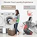 SKM 28 Inch 2 Pack Washer and Dryer Pedestals Heavy Duty Steel Laundry Stand Raiser Compatible with Most 4.8-5.3 cu. ft. Capacity Washing Machine and Dryer, White