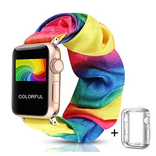 WONMILLE Scrunchie Watch Band for Apple Watch 38mm 40mm Women Girls, Cute Elastics