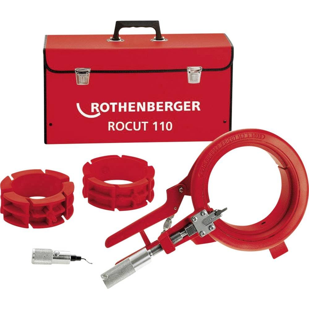 ROTHENBERGER ROCUT 110 Set Kunststoffscheren, Abstech-/Anfas-Systemwerkzeug, 50mm-75mm-110mm Arbeitsbereich Durchmesser | 55035 | Schlauchschneider, Rohrschneider