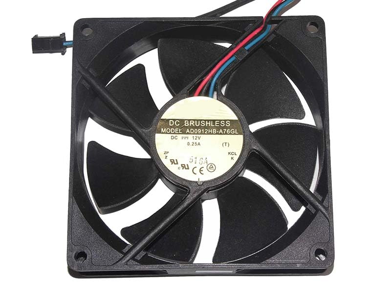 9cm AD0912HB-A76GL 12V 0.25A 3Wire Case Fan