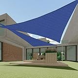 Picture of ECOOPTS 19'x19'x19' HDPE Sun Shade Sail Triangle Canopy Shades for Outdoor Patio Pergola Cover Fabric Blockage 95% UV Resistant(Blue)