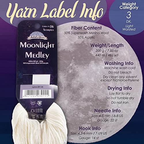 JubileeYarn Moonlight Medley Yarn - Ombre DK Weight Merino Wool/Acrylic - 200g/Hank - Cancer - 2 Skeins, 09 Cancer, 2 Hanks - Image 4