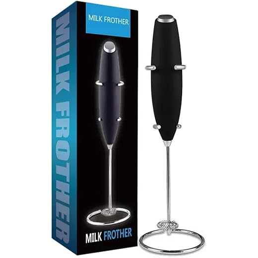 NAC Global Coffee Frother Hand Blender Milk Frother with Stand Coffee Blender Whisk Foam Maker Egg Beaters Cappuccino Hand Blender Battery Operated Electric Coffee Beater (NAC-MFSB)