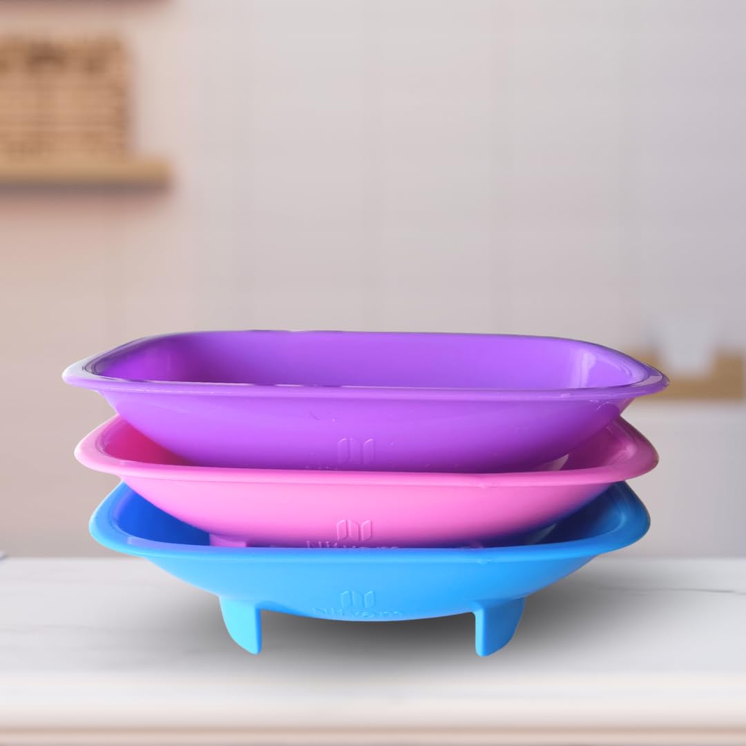 Plastic Soap Case for Bathroom & Kitchen – Set of 3, Multicolor (Purple, Pink, Blue) | Durable, Drainable & Stylish Soap Holders | Durable Soap Tray with Drainage Soap Dish-image-43