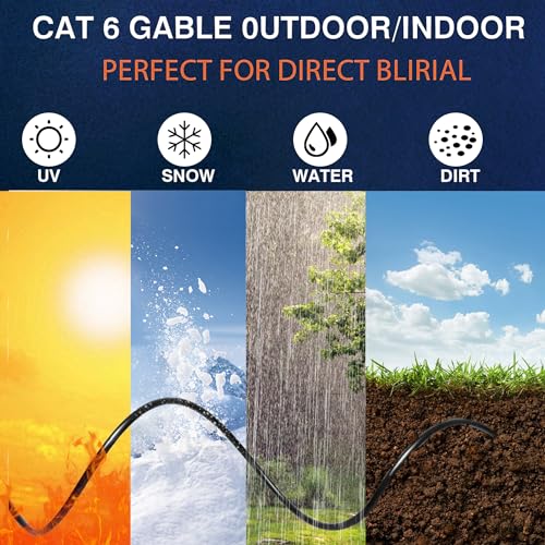 Cable Exterior Cat 6 Direct Burial Ethernet 1000 ft UTP miniatura 5