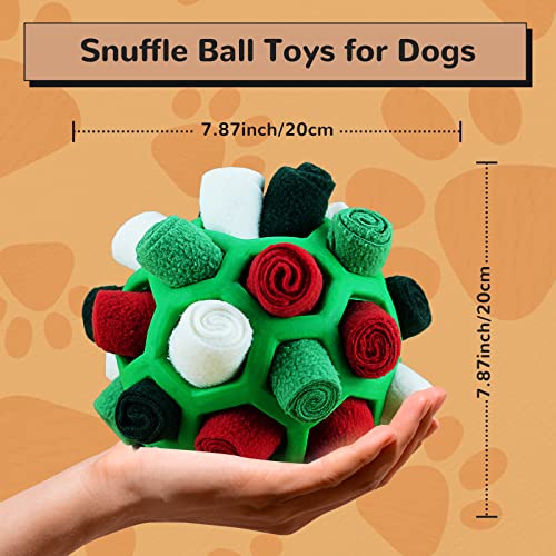 Larimuer Schnüffelball für Hunde, Schnüffelteppich Schnüffelspielzeug Interaktive Hundespielzeug tragbarer Haustier Snuffle Ball Toy für Kleine Mittelgroße Hunde Haustier (Grüne Weihnachten)