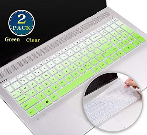 2 Pack HP Envy x360 Keyboard Cover 15.6, Silicone Keyboard Skin for 2019