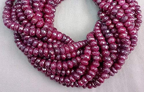 Rubis perles rondelles argentées 8-10mm pour bijoux d'exception