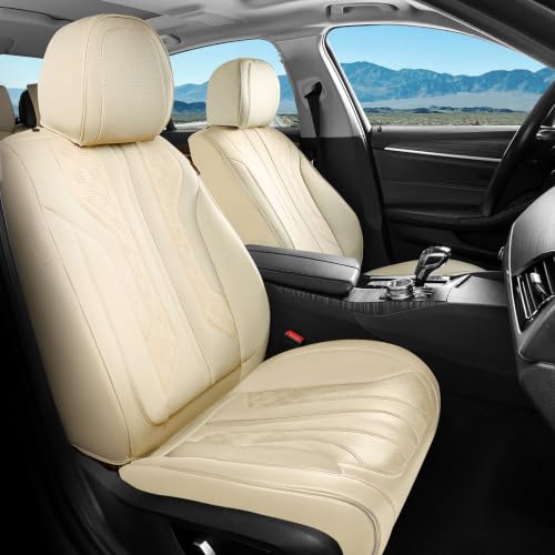 Image of Coverado Car Seat Covers, Front Covers for Cars, Car Seat Cover Front Seats, Automotive Seat Cover, Waterproof, Leather Car Seat Cushion, Universal Interior Covers Seat Protectors for Most Cars