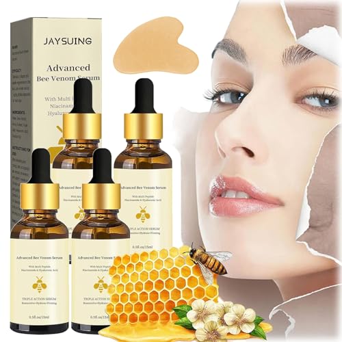 3 Piezas Natural Vital Bee Venom Serum Natural Bee Venom Anti-Wrinkle Essence Flysmus Naturalvital Esencia de Veneno de Abeja Naturalvital Bee Venom Essence y 1 Tablero Guasha 3 Piezas Natural Vital Bee Venom Serum Natural Bee Venom Anti-Wrinkle Essence Flysmus Naturalvital Esencia de Veneno de Abeja Naturalvital Bee Venom Essence y 1 Tablero Guasha