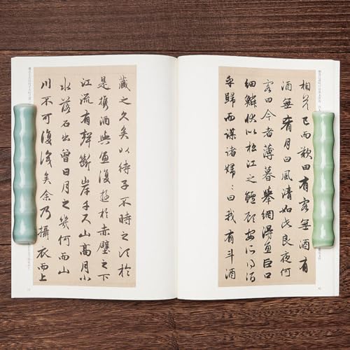 Image of lasenersm 2 Pieces Calligraphy Brush Holders Rack Rests Ceramic Paint Brush Holders Racks Rest Calligraphy Pen Holder Stand Racks Rests 5 Ports Calligraphy Writing Brush Holder Rack Rest, Green
