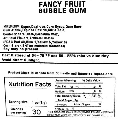 Chicle SweetGourmet Fancy Fruit Bubble Gum Sabores Sandía Frambuesa Naranja Limón 1.5 lb miniatura 6