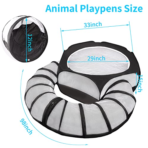 QYCHHJ Cercadinho para Animais Pequenos com Túnel de Brinquedo, Cercadinho para Animais de Estimação