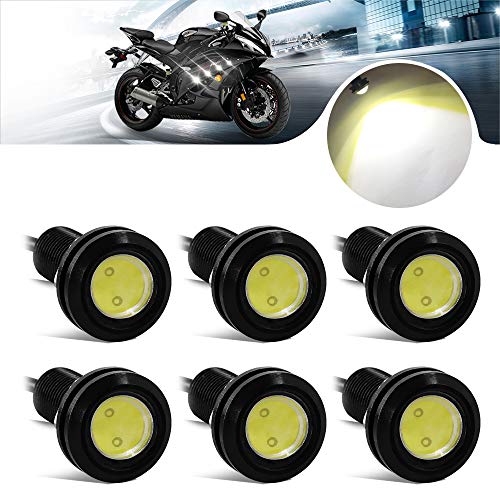 Teguangmei 6Pcs 18mm Eagle Eye LED 9W DRL Antibrouillard Voiture Moto Lumière Daytime Running Haute Puissance Clearance Marker Lights Lampe Blanc Cover