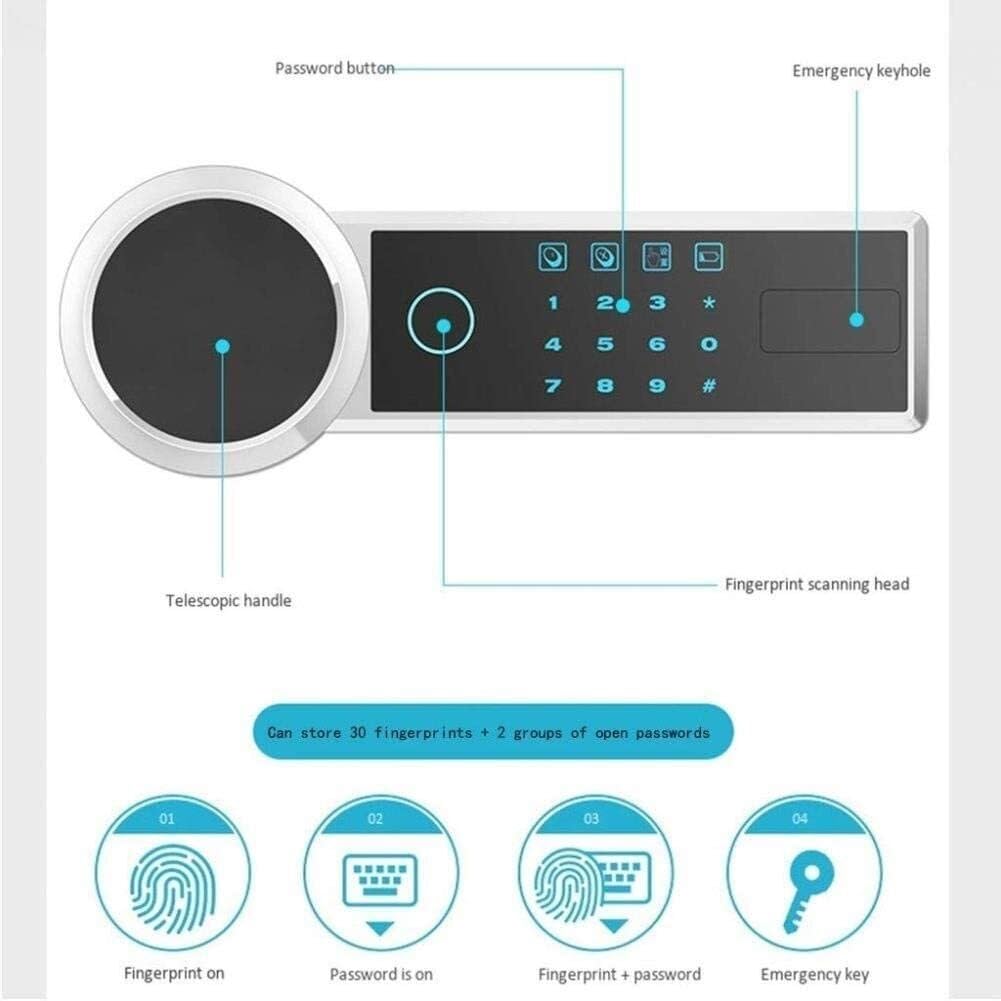 Cassaforte ignifuga Cassaforte for la casa for soldi Documenti di gioielli Casseforti con password for impronte digitali Cassetta di sicurezza in acciaio al carbonio cassaforte