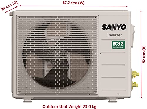 Image of Sanyo 1 Ton 3 Star Inverter Split AC (Copper, PM 2.5 Filter, SI /SO-10T3SDIA White), Free 1 Year Extended warranty