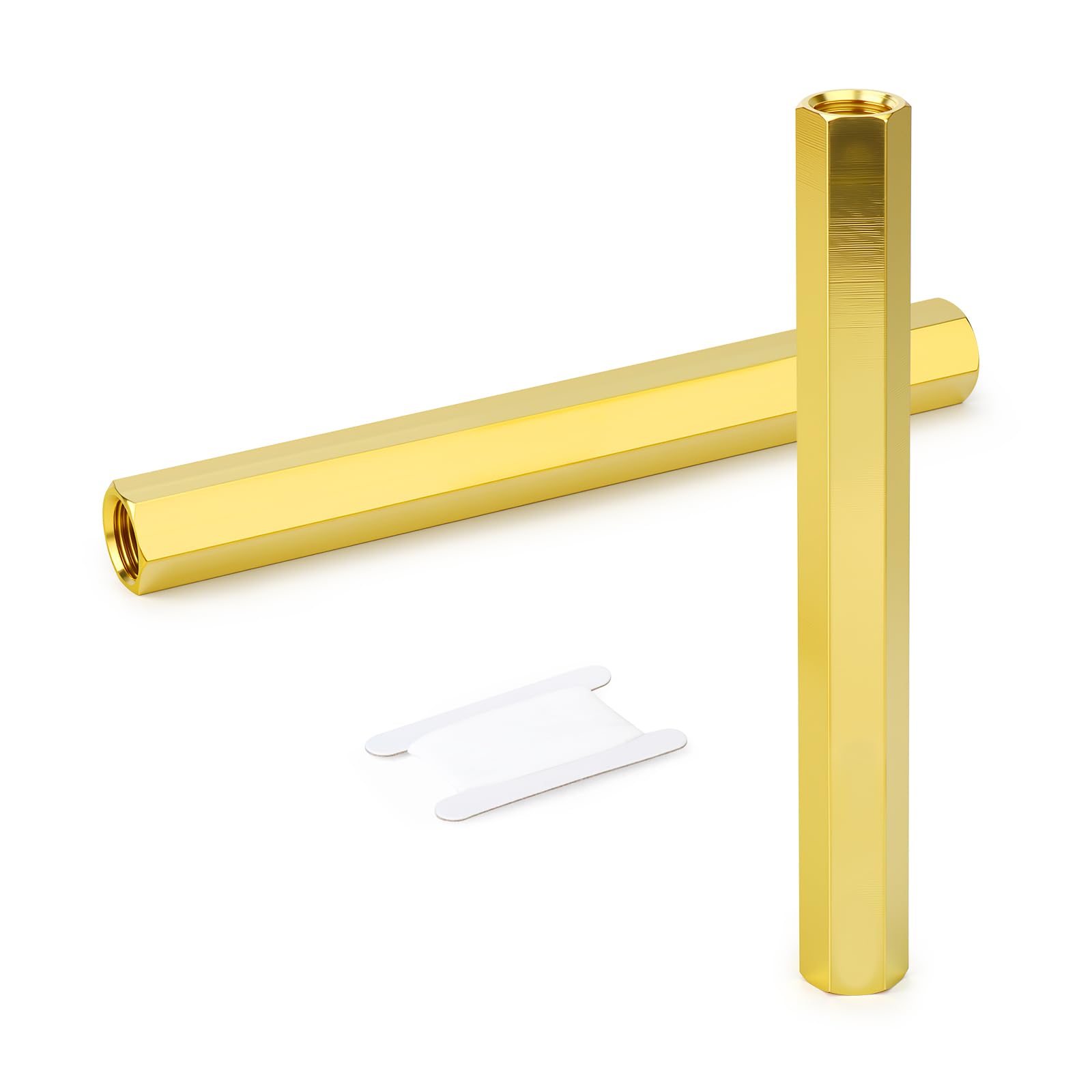 GASHER 2PCS 1/8" FNPT Brass Long Nipple 4" Length Pipe Fitting
