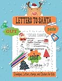  Letters To Santa Stationery Set: Cute Letters to Santa Claus Blank Coloring Pages, letters with stickers envelope and stamp  ... for kids, Gift ... Scissor Skills Activity Book For Kids