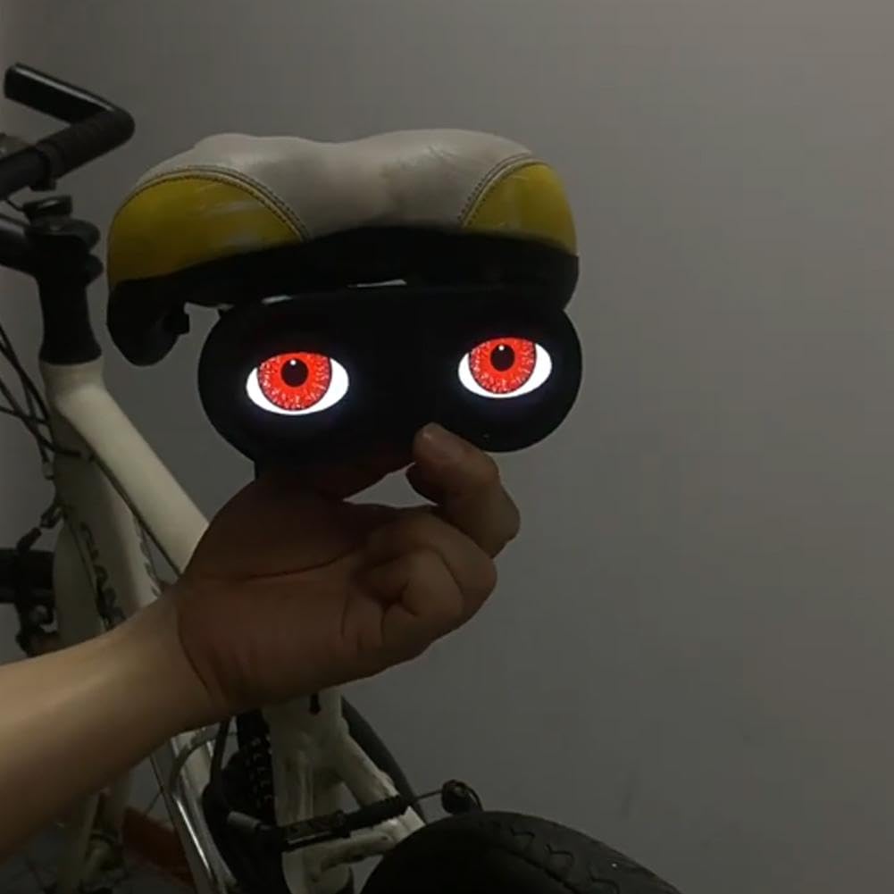 Luz trasera de la bicicleta de los ojos del demonio, luces traseras de la bicicleta de los ojos programables impermeables, luz trasera de la bicicleta de los ojos del diablo recargable USB inteligente
